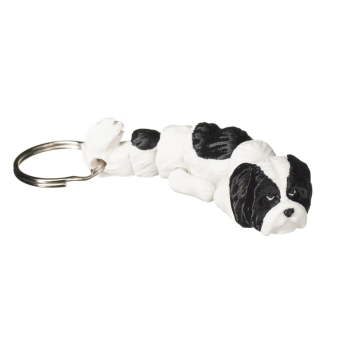 Shih Tzu czarno-biały - brelok do kluczy